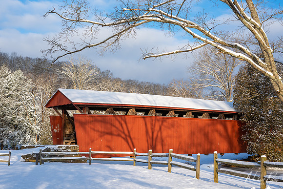 Staats Mill Covered Bridge in Winter (2022)