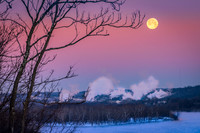 Full moon setting over Blennerhasset Island