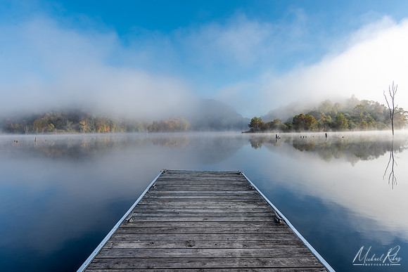 Morning Lifting Fog on North Bend Lake (2022)