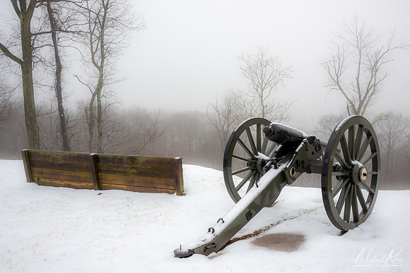 Fort Boreman Cannon on Foggy Winter Day (2019)