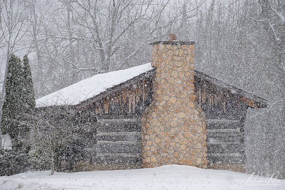 Log Cabin in Snowstorm (2022)