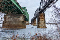 Ohio River Bridges at Parkersburg Over Frozen Ohio (2025)