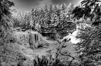 Blackwater Falls in Winter in B&W